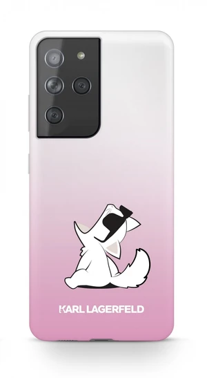 Zadní kryt Karl Lagerfeld PC/TPU Choupette Eats KLHCS21LCFNRCPI pro Samsung Galaxy S21 Ultra, růžová