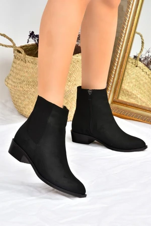 Fox Shoes Women's Black Low Heel Daily Boots