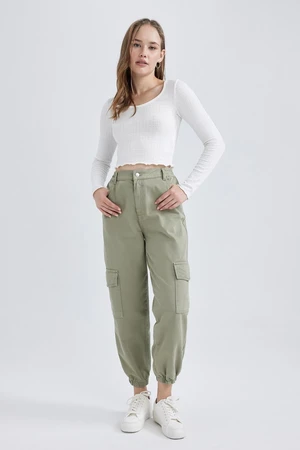 DEFACTO Cool Cargo Jogger Gabardine 100% Cotton Trousers