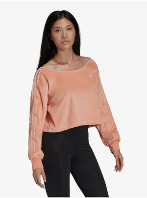 Meruňkový dámský crop top adidas Originals - Dámské