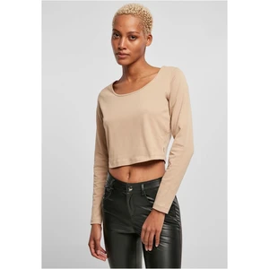 Women's organic beige with a wide cut and long sleeves