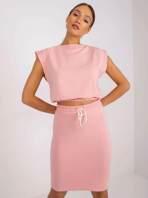 Dusty pink two-piece sweatshirt with skirt Ursula