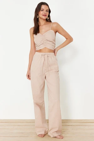 Trendyol Mink Woven Blouse Trousers Set