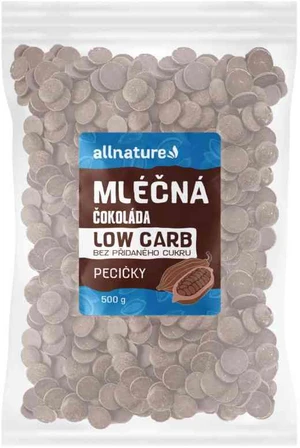 Allnature LOW CARB Čokoláda mliečna lupienky