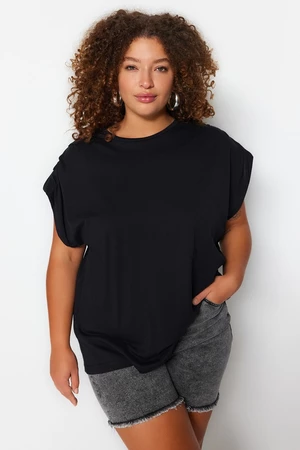 Trendyol Curve Black Crew Neck Basic Knitted Blouse