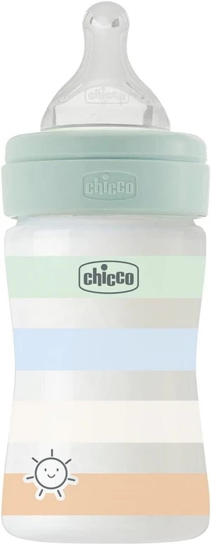 CHICCO Láhev kojenecká Well-being silikon, kluk 150 ml