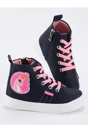 Denokids Unicorn Navy Blue Girls' Sneakers Sneakers.