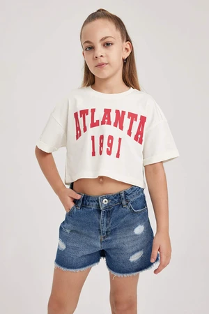 DEFACTO Crop Short Sleeve T-shirt