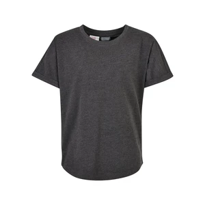 Boys Long Shaped Turnup Tee Charcoal