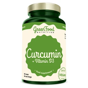 GREENFOOD NUTRITION Curcumin + Vitamin D3 60 kapslí