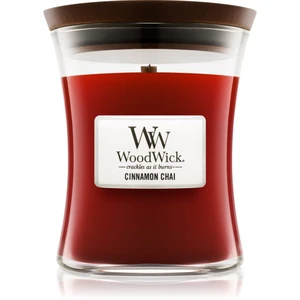 Woodwick Cinnamon Chai vonná sviečka s dreveným knotom 275 g