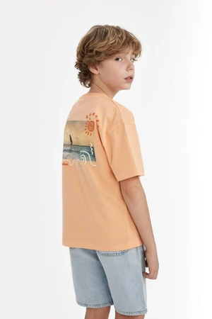 DEFACTO Boy Oversize Fit Crew Neck Printed T-Shirt