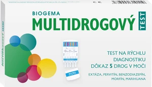 BIOGEMA Multidrogový test jednokrokový na morfín marihuanu pervitín extázu a benzodiaze