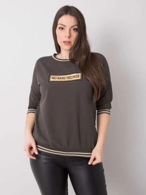 Dark khaki sweatshirt in larger size with the slogan Kendal