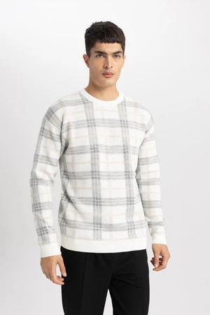 DEFACTO Relax Fit Crew Neck Patterned Knitwear Sweater