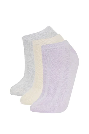 DEFACTO Women's 3-Pack Cotton Ankle Socks