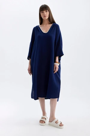 DEFACTO Fall in Love Hooded Cotton Beach Midi Dress