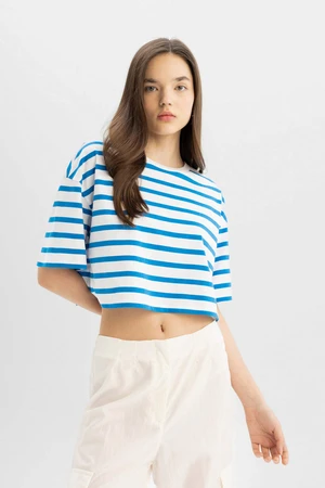 DEFACTO Slim Fit Striped Short Sleeve T-Shirt