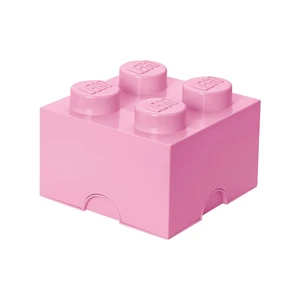 Jasnoróżowy kwadratowy pojemnik LEGO®