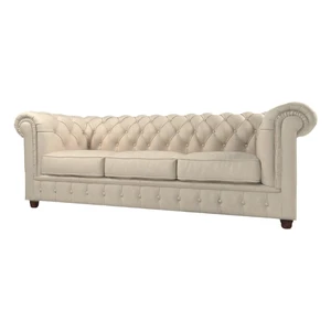 Kremowa aksamitna sofa 230 cm Cambridge – Ropez