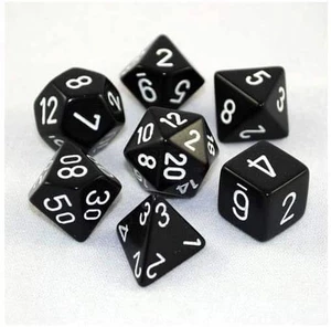 Chessex Sada kostek Chessex Opaque Polyhedral 7-Die Set - Black with White