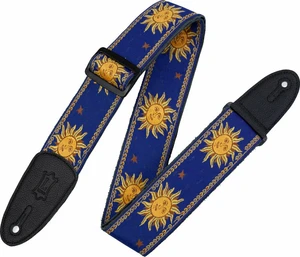 Levys MPJG-SUN-BLU Print Series 2" Sun Design Jacquard Weave Guitar Strap Blue