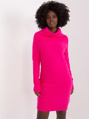 Fuchsia fitted knit dress