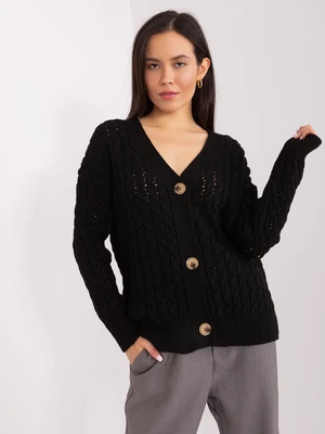 Black women's neckline cardigan