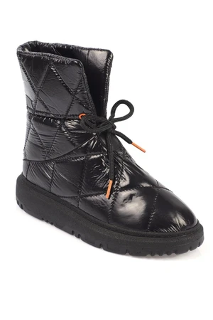 Capone Outfitters Women's Quilted Parachute Fabric Snow Boots with Adjustable Ankle Buckles.