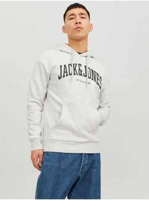 Svetlosivá pánska melírovaná mikina s kapucňou Jack & Jones Josh