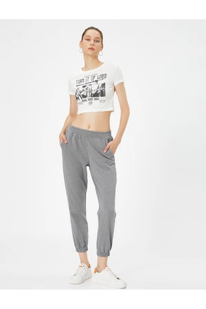 Koton Basic Jogger Sweatpants with Tie Waist Pocket