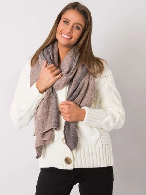 Women's knitted scarf in gray and pink colors