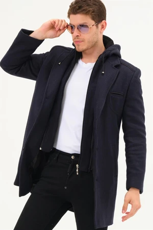 PLT8371 DEWBRRY MENS COAT-DIAGONAL NAVY BLUE