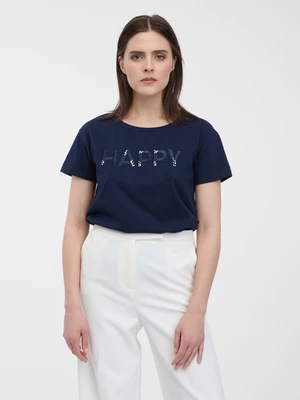 Navy blue women's T-shirt ORSAY
