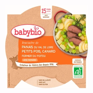 Babybio Pastinák s hráškem a farmářskou kachnou 260 g