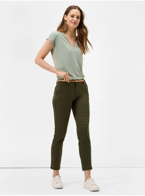 Khaki Shortened Chino Pants with Belt ORSAY - Women