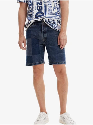 Dark Blue Mens Denim Shorts Desigual Fresia - Men