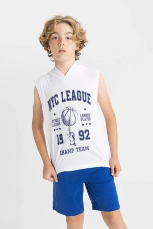 DEFACTO Boy's Printed Hooded Undershirt