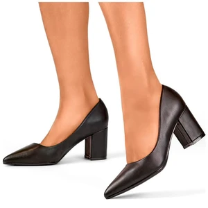 primohurt Black classic low-heeled pumps, women's shoes for the office