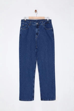 Trendyol Curve Blue High Waist Straight Denim Jeans