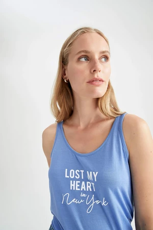 DEFACTO Regular Fit Strappy Slogan Print Vest