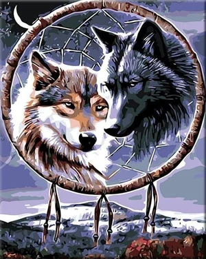 Zuty Pintura por números Wolves With A Talisman