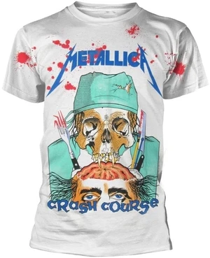 Metallica Tricou Crash Course In Brain Surgery White 2XL