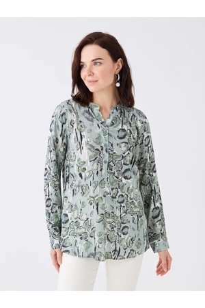 LC Waikiki Loose Collar Patterned Long Sleeve Women's Blouse