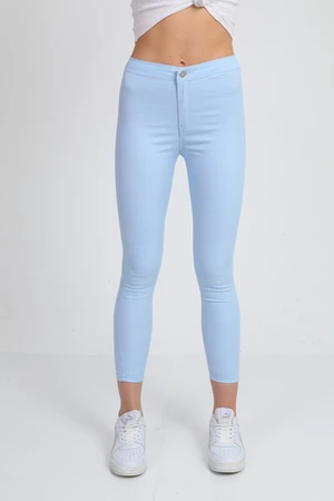 BİKELİFEJNS Women's Baby Blue High Waist Lycra Leggings Pants