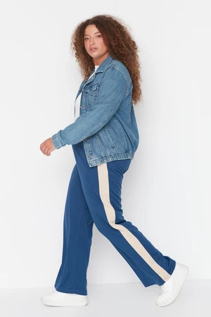 Trendyol Curve Plus Size Pants - Blue - Relaxed