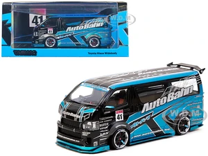 Toyota Hiace Widebody Van RHD (Right Hand Drive) "AutoBahn" Blue Metallic and Black with Graphics "Hobby43" Series 1/43 Diecast Model Car by Tarmac W