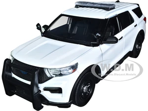 2022 Ford Police Interceptor Utility Unmarked White 1/24 Diecast Model Car by Motormax