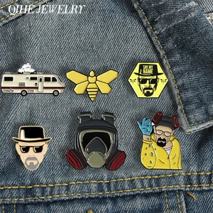 QIHE JEWELRY Enamel Pins Movie Fans Metal Brooches Badges Denim Clothes Women Pins Gifts