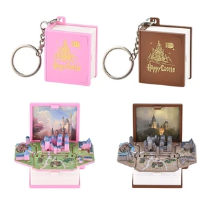 New Sensory Toys Birthday Castle Book Anxiety Stress Relief Keychain Toys Backpack Keychain 3d Mini Stereo